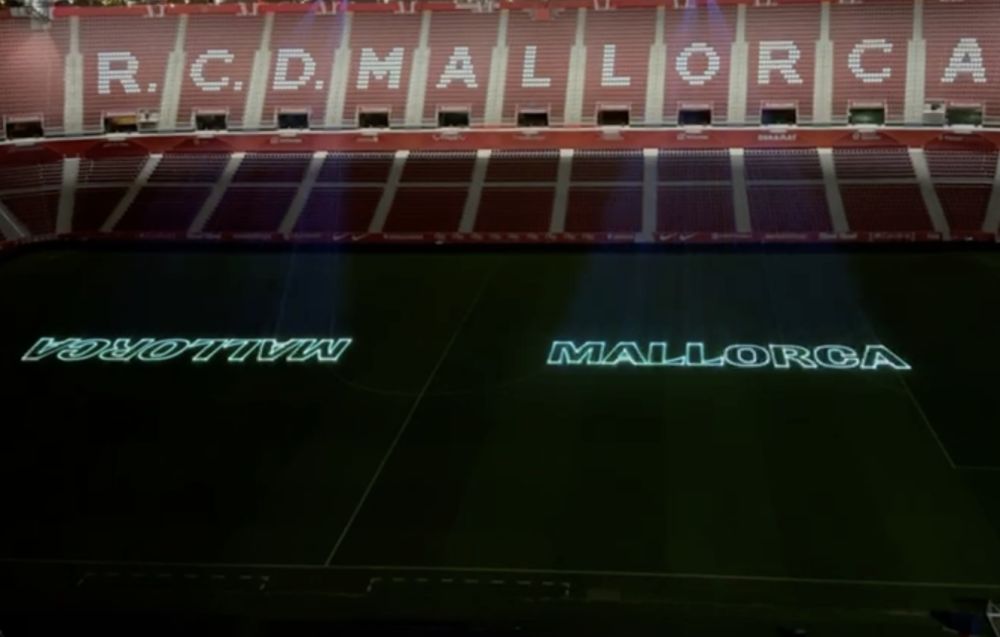 Grafica laser durante la partita RCD Mallorca vs Real Madrid 